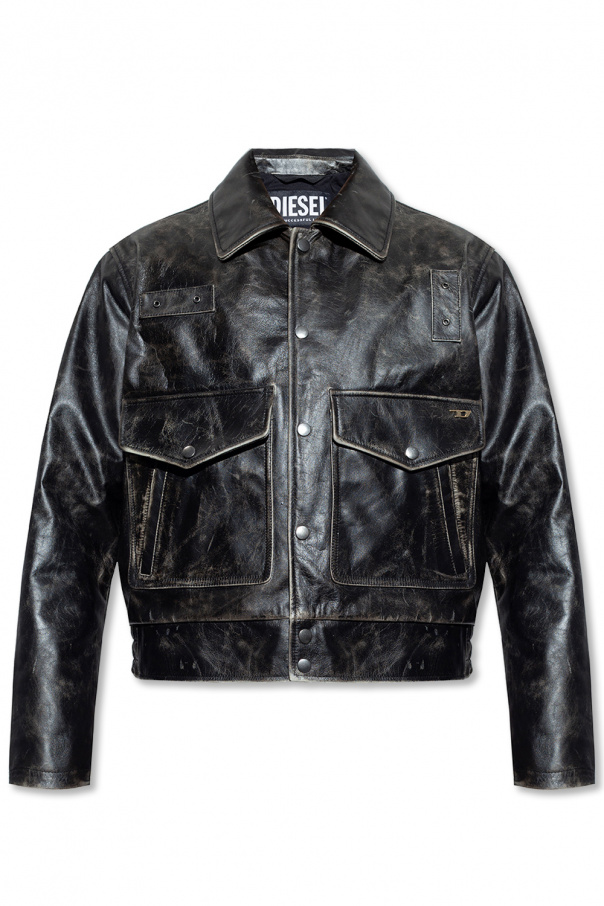 Muddy' leather jacket Diesel - Y-3 Yohji Yamamoto WOMEN CLOTHING